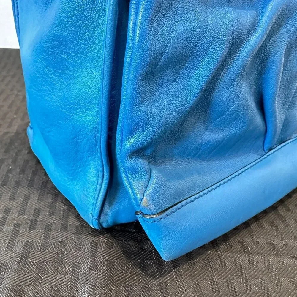 Rag & Bone Small Blue Leather Pilot Bag